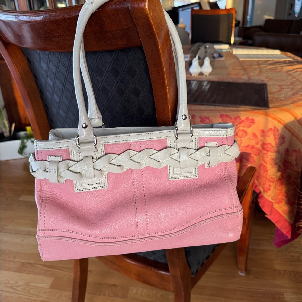 Coach Pink and White leather Bag - Picture 11 of 12